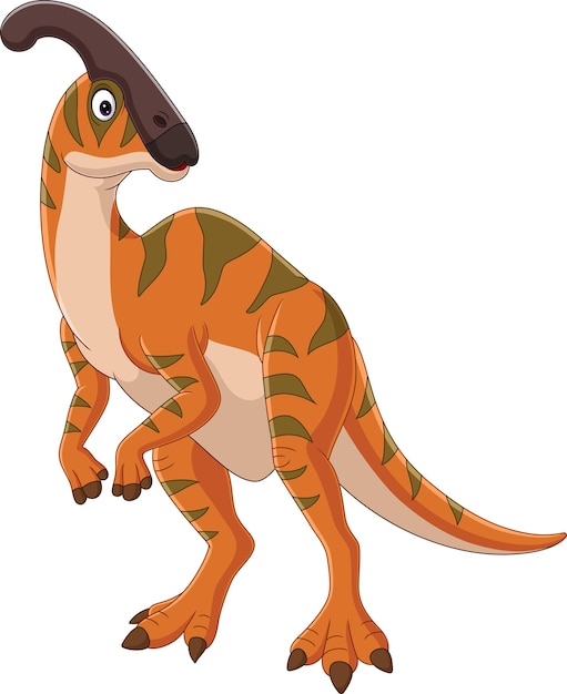 Parasaurolophus dos desenhos animados no fundo branco