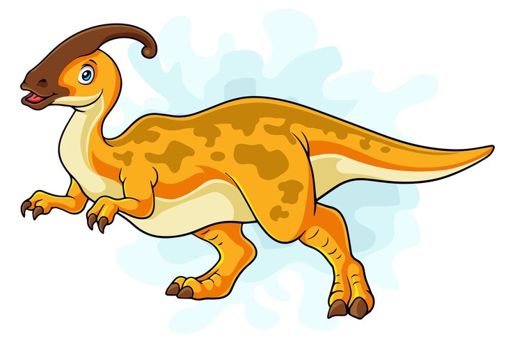 Vetor parasaurolophus engraçado dos desenhos animados isolado no fundo branco