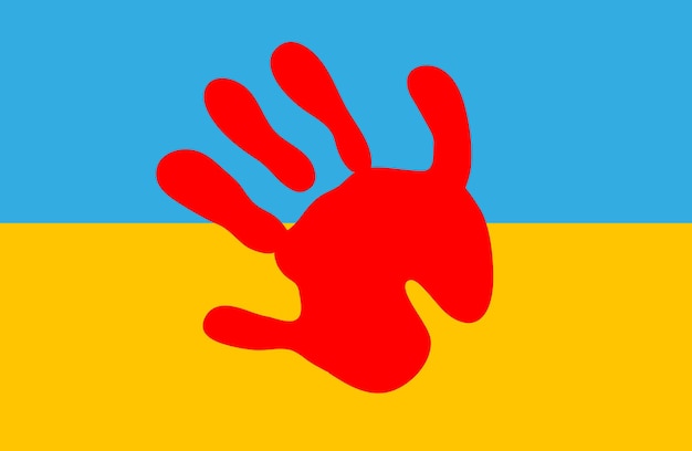 Pare a guerra na cor azul da bandeira da ucrânia sem guerra, pare a guerra ilustração vetorial