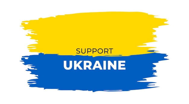 Pare a guerra na ucrânia e apoie o design decorativo da bandeira do país do texto da Ucrânia