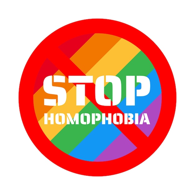 Pare a homofobia 17 de maio design de vetor de símbolo de logotipo de adesivo de orgulho lgbt