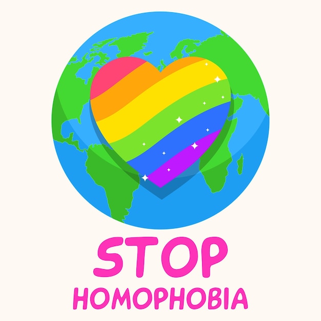 Pare a ilustração vetorial de homofobia para o dia internacional contra a homofobia
