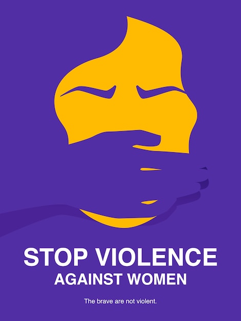 Vetor pare a violência contra o poster do conceito das mulheres.
