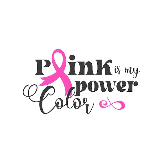 Pare o câncer. luta contra o câncer. letras de motivação. ilustração vetorial de fita rosa