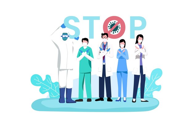 Pare o conceito plano do Coronavirus Covid19
