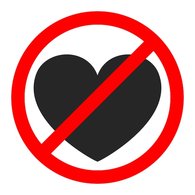 Pare o sinal de amor isolado Proibido o sinal de amor