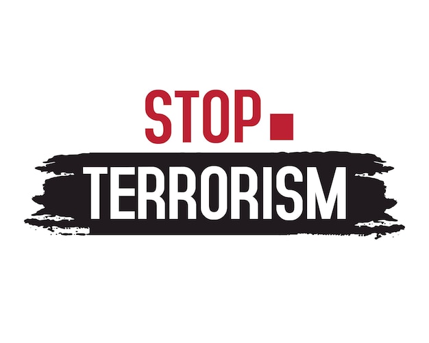 Pare o terrorismo citar tipografia grunge com fundo rosa