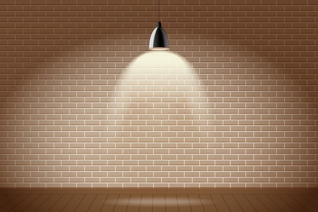 Vetor parede de tijolos com fundo de luzes do ponto