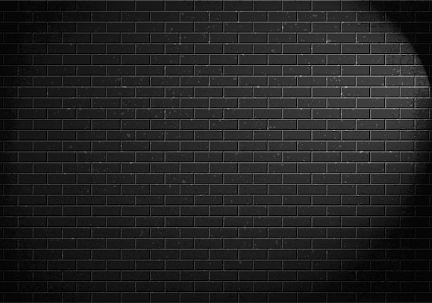 Vetor parede de tijolos, tijolos cinza e sombra de luz da lâmpada. ilustração