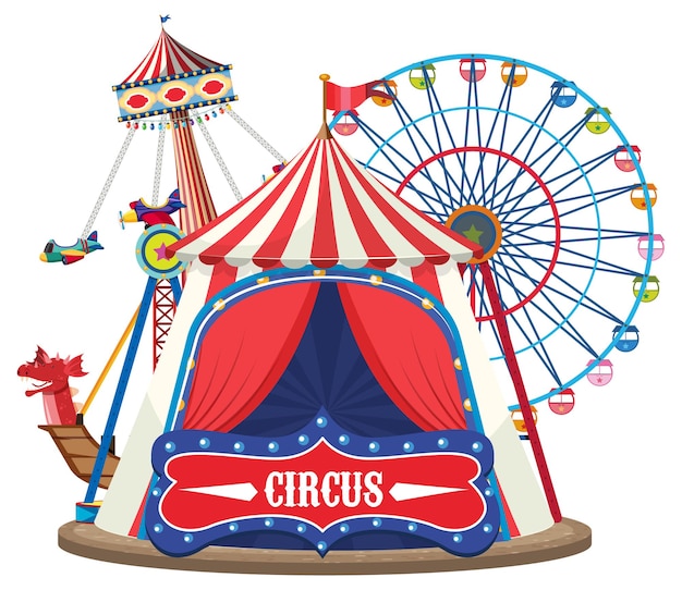 Parque de diversões com cúpula de circo isolada