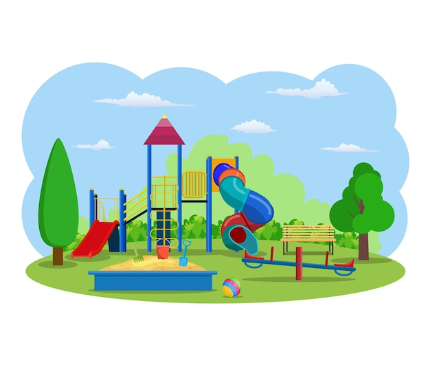 Parque infantil. Edifícios para construção da cidade.