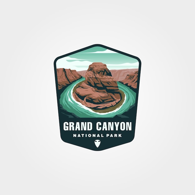 Vetor parque nacional do grand canyon vector patch logotipo símbolo ilustração desenho