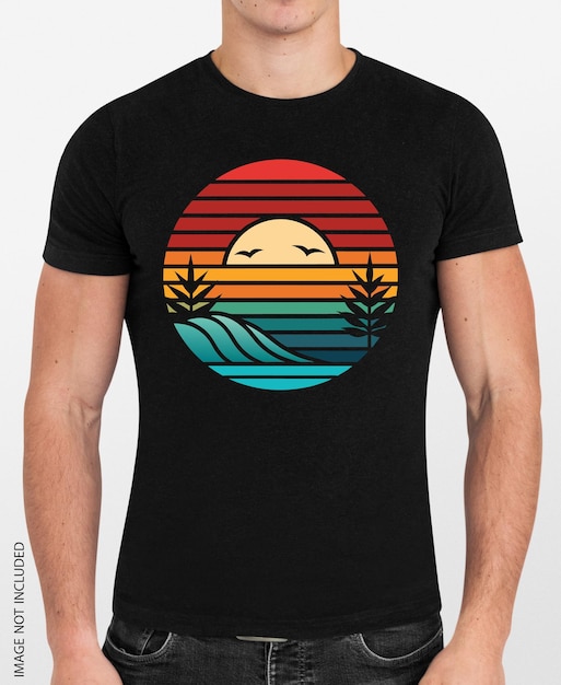 Vetor parte de design de camisa de verão