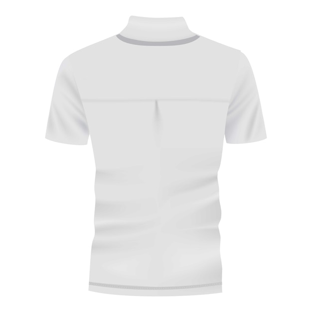 Parte de trás da maquete de camisa polo branca ilustração realista da parte de trás da maquete de vetor de camisa polo branca para web