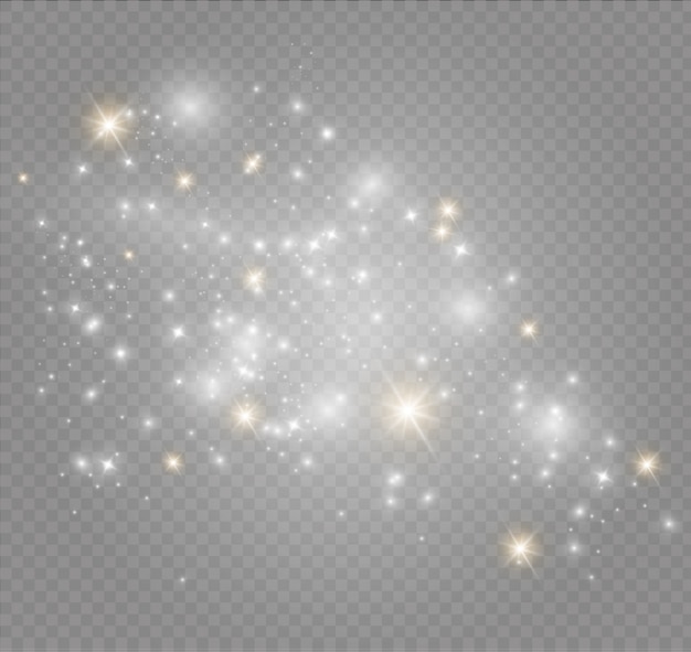 Partículas de poeira. Estrelas brilhantes.