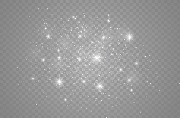 Partículas de poeira mágica cintilantes. Efeito de luz, reflexo de lente.