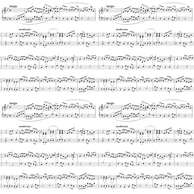 Partitura em branco, sem costura padrão