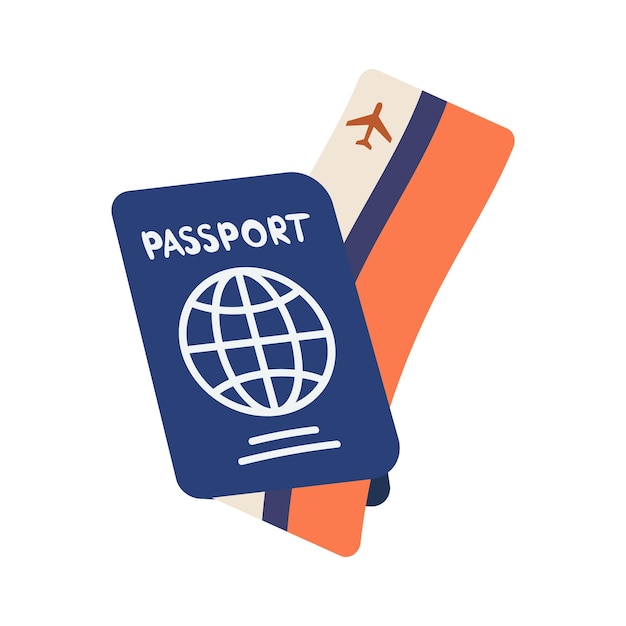 Vetor passaporte azul com passagem aérea ou cartões de embarque