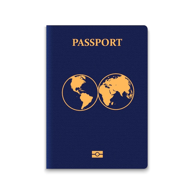 Passaporte com mapa do mundo.