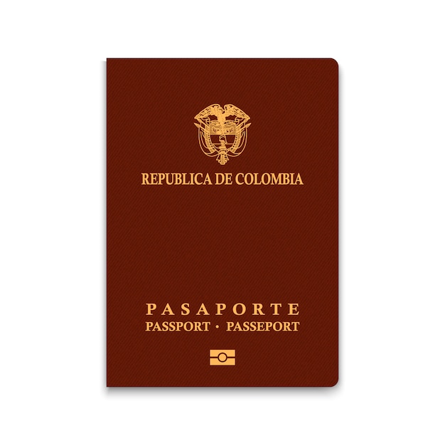 Vetor passaporte da colômbia