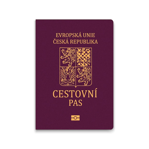 Vetor passaporte de capa da república tcheca
