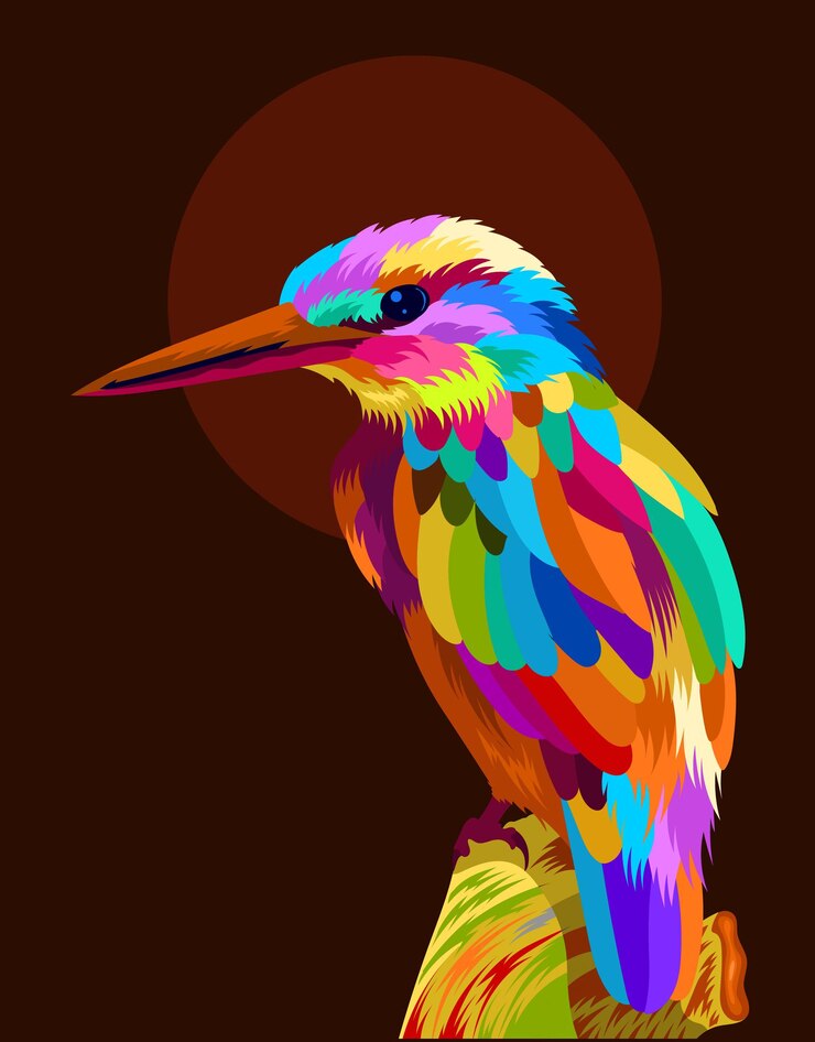 Vetor pássaro de ilustração com estilo pop art
