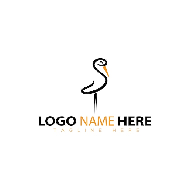 Pássaro flamingo e flores tropicais letra s logotipo ícone ilustração design de arte vetorial