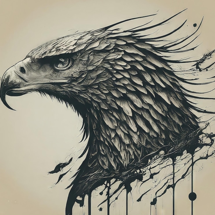 Vetor pássaro preto e branco desenhado à mão com asas desenho abstrato desenho a mão desenhado pássaro negro e branco w