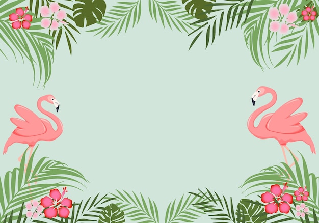 pássaros flamingo e quadros de flores com fundo flamingo flamingo