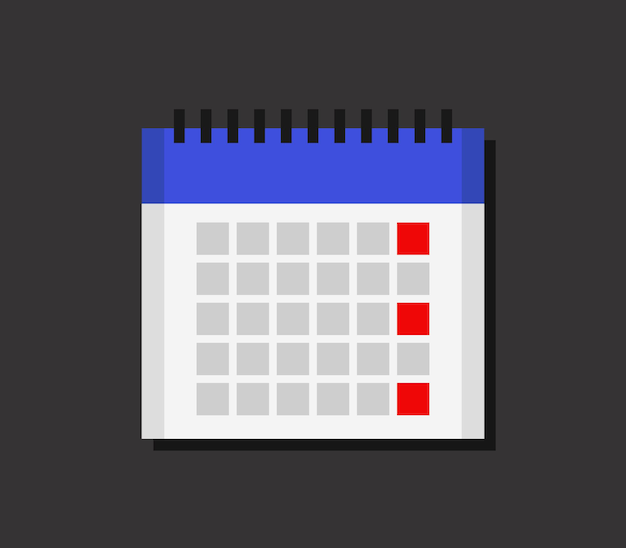 Passe página do calendário