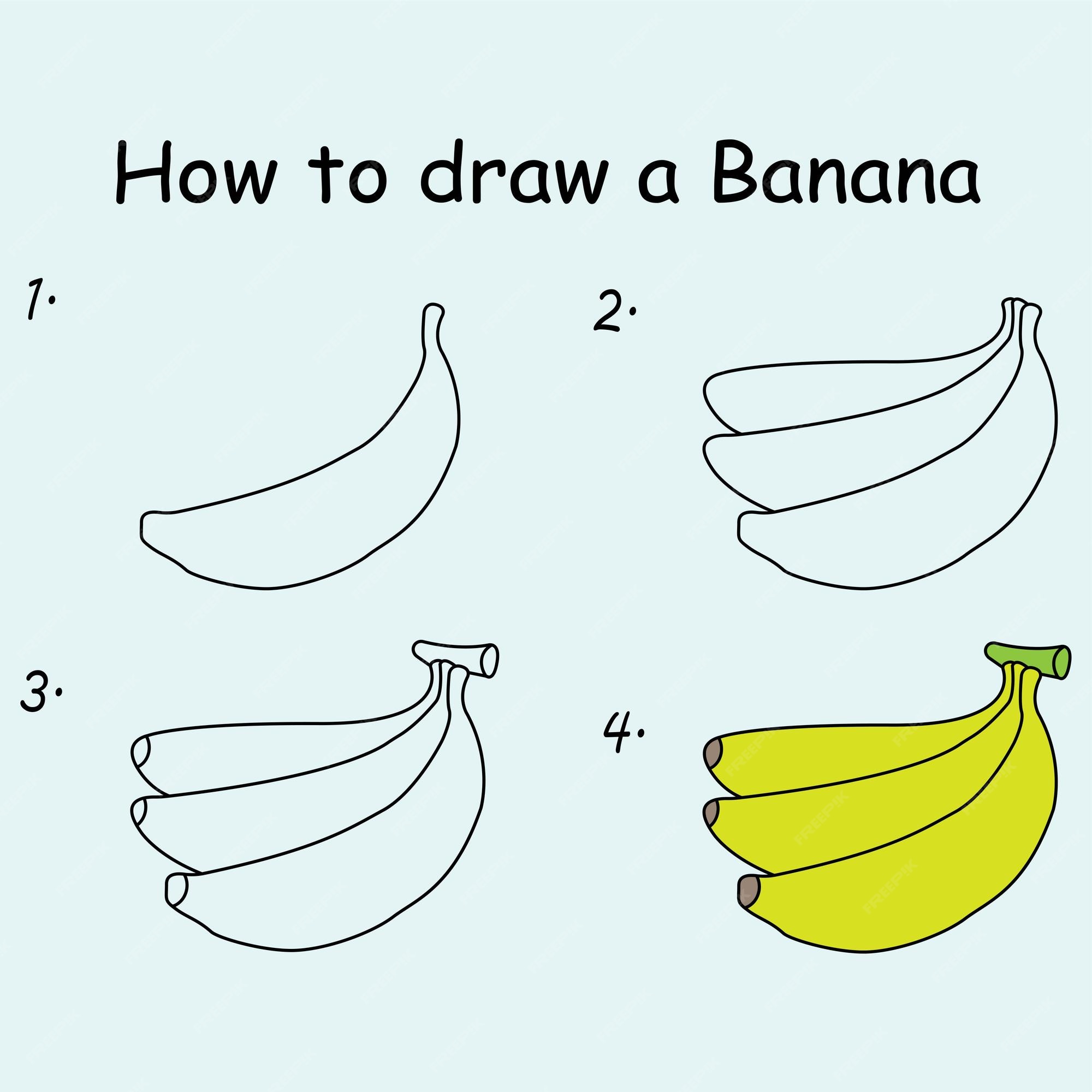 COMO DESENHAR BANANA (FÁCIL)/ HOW TO DRAW BANANA (EASY)