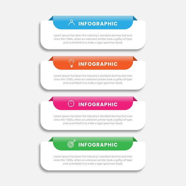 Passo de modelo infográfico com ícone