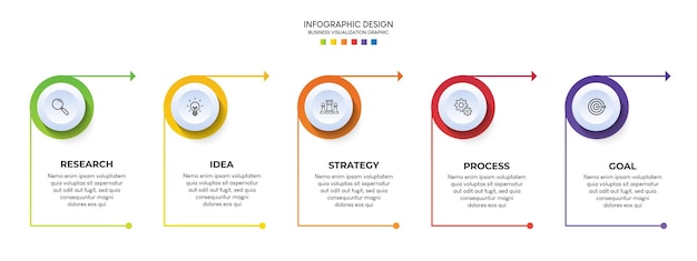 Passos design de modelo infográfico de processo de cronograma de visualização de dados de negócios com ícones