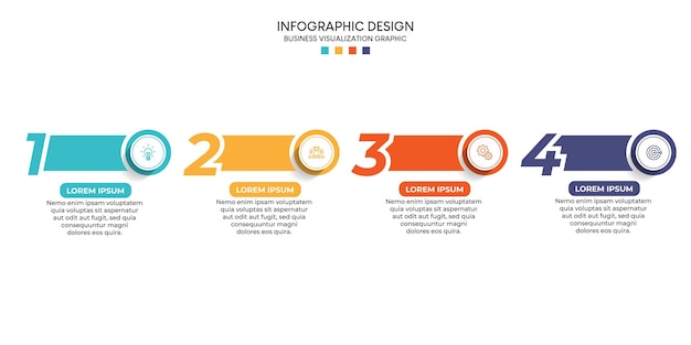 Passos design de modelo infográfico de processo de cronograma de visualização de dados de negócios com ícones