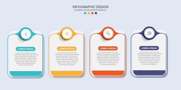 Passos design de modelo infográfico de processo de cronograma de visualização de dados de negócios com ícones