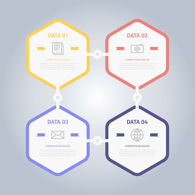 Passos infográficos lisos