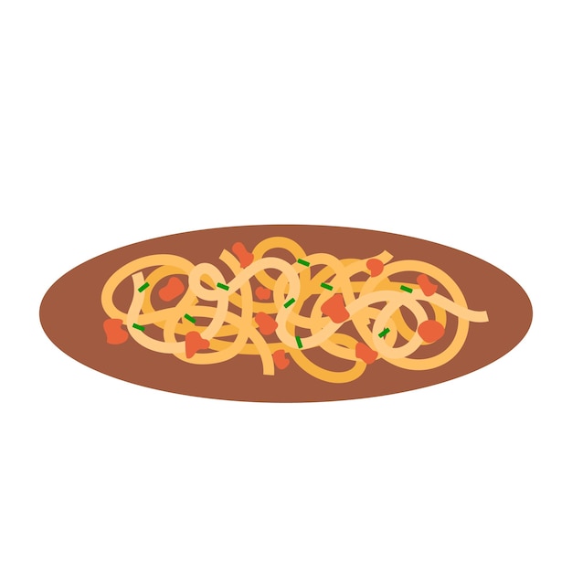 Pasta tagliatelle bolognese prato de comida da culinária italiana Ilustração vetorial isolada em fundo branco