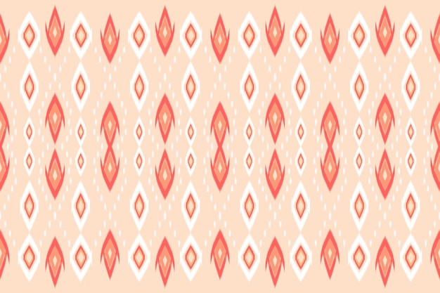 Pastel laranja étnico asiático geométrico oriental ikat design de padrão tradicional sem costura para fundo tapete papel de parede pano de fundo roupas envolvendo tecido batik estilo de bordado vetor