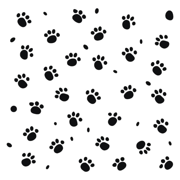 Vetor pata de cachorro preto e fundo branco