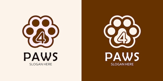 Patas com design de logotipo letra 4