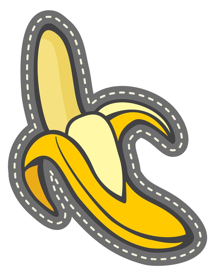 Vetor patch de banana costurado aplicativo vintage adesivo engraçado