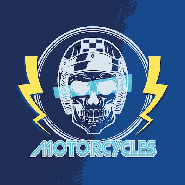 Patch de motocicletas com pôster de caveira