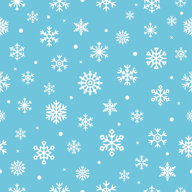 Patern sem costura de Natal com flocos de neve.