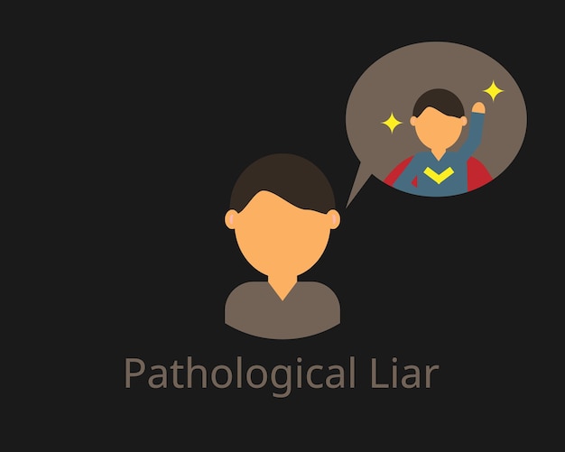 Pathological liar e se retratam como o herói vetor