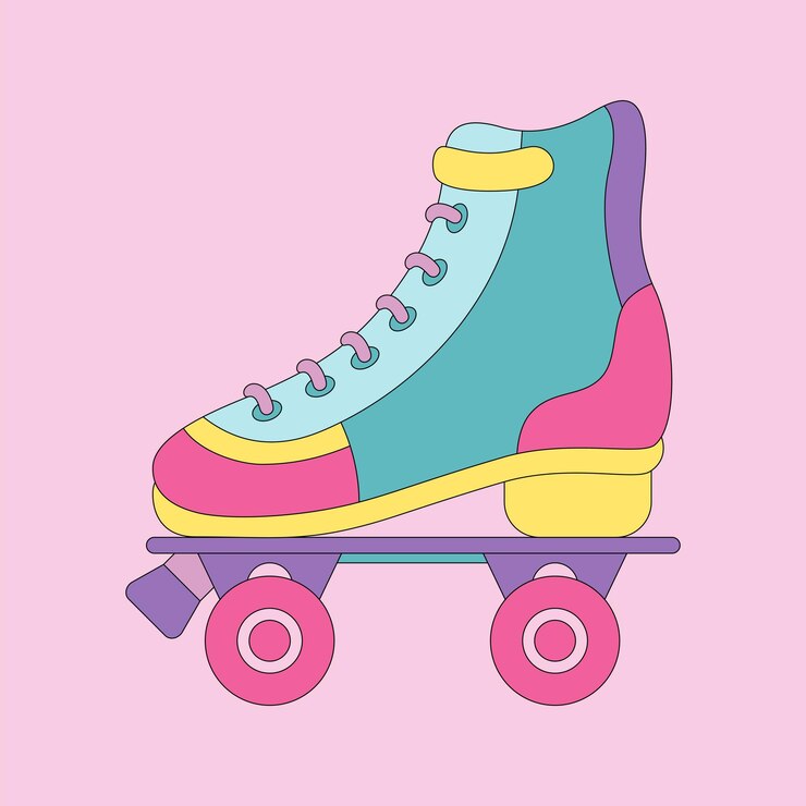 Vetor patins da moda dos anos 90 elemento de patinação de qualidade premium em estilo moderno