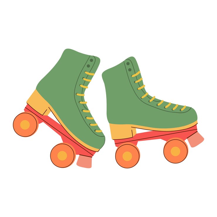 Vetor patins de rolos isolados em fundo branco ilustração em estilo plano
