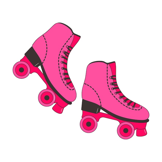 Patins rosa de moda par de sapatos para patinação anos 80 anos 90 anos rollerblades vintage