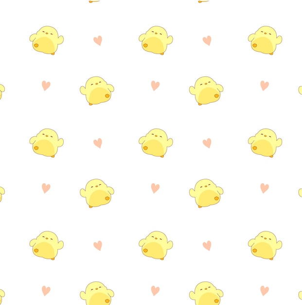 Pato bebê fofo doodle padrão perfeito para padrão de berçário