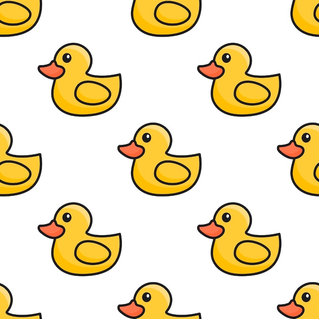 Vetor patos de borracha design simples padrão de tecido conceito de infância feliz