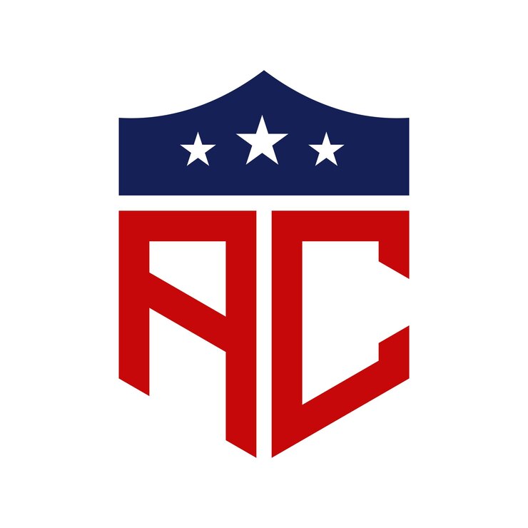 Vetor patriotic ac logo design letter ac patriotic american logo design para campanha política e qualquer evento dos eua